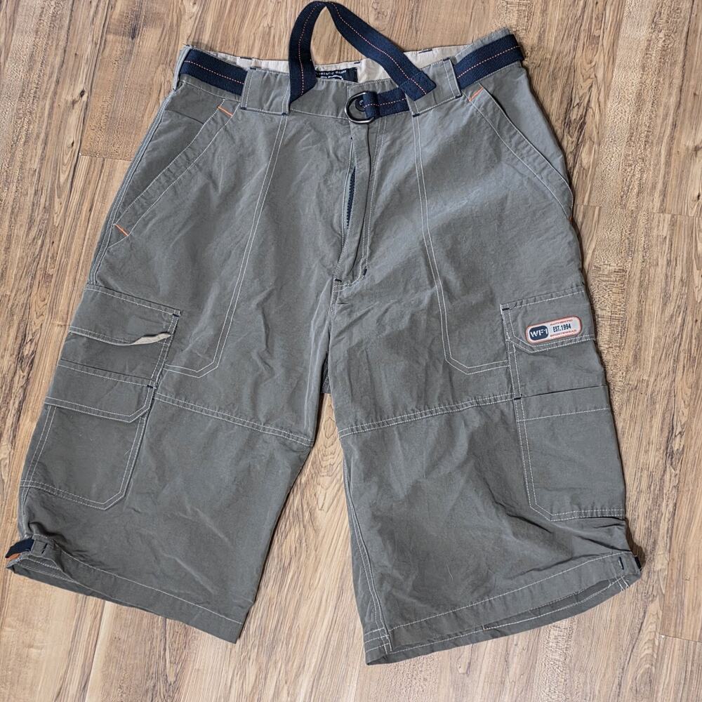 Wearfirst WF1 Men’s Cargo Shorts Size 33 Gray Utility Belted Outdoor Hiking